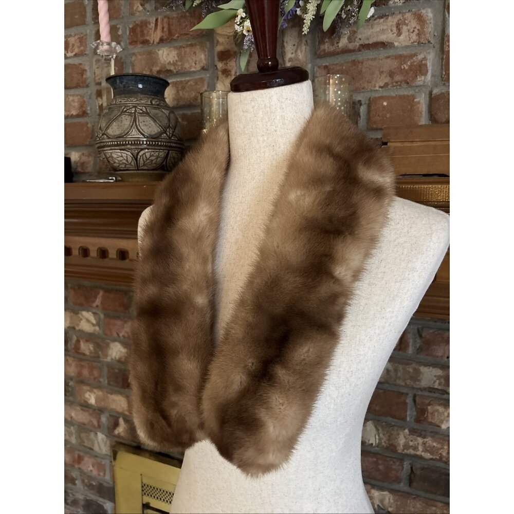 Davidsons Of Indianapolis Mink Collar Or Stole Vintage Brown - Picture 2 of 7